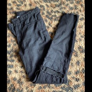 Black washed out jeans